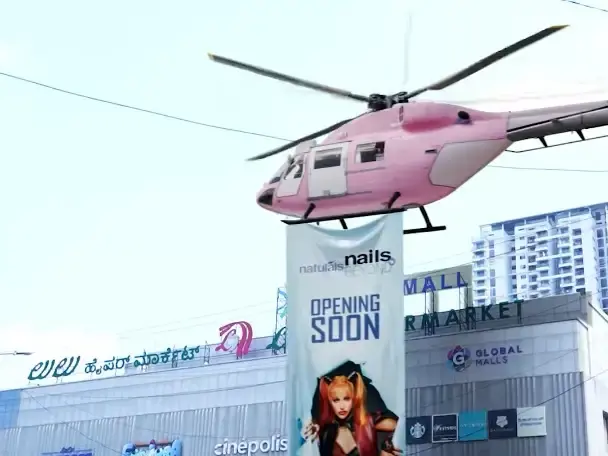 Nails N Beyond - CGI Helicopter Banner